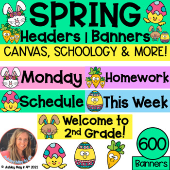 Preview of Spring Canvas and Schoology LMS Headers and Banners