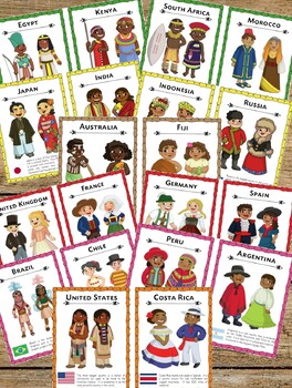 Preview of Multiculture Traditional Costume Cards