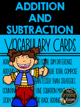Preview of ADDITION AND SUBTRACTION VOCABULARY CARDS