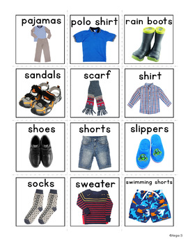 Clothing Unit, Boys Clothes Flashcards by Angie S | TpT