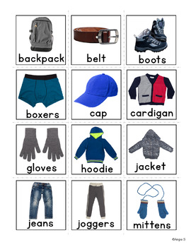 Boys Clothes and Accessories Communication Cards | Clothing | Autism ...