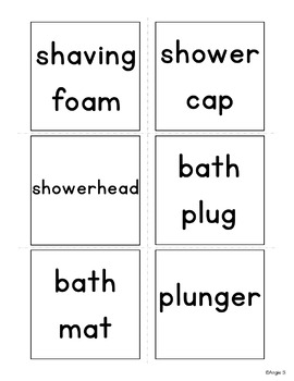 bathroom word to picture matching activity by angie s tpt