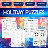 Christmas Holiday Puzzle Pack Math Crosswords Word Searche