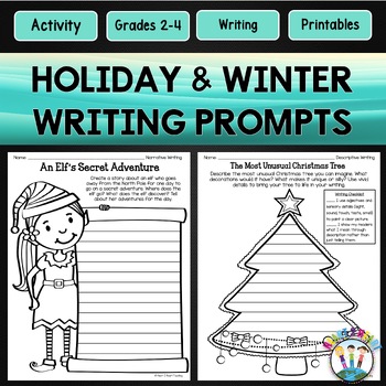Christmas Writing Prompts for December January Winter Writing Activities