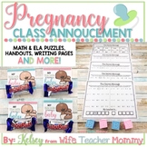 Class Pregnancy Announcement for Teachers- Math and ELA Puzzles