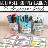 Editable Classroom Supply Labels with Pictures