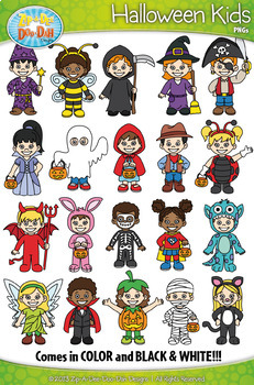 Preview of Halloween Kid Characters Clipart {Zip-A-Dee-Doo-Dah Designs}
