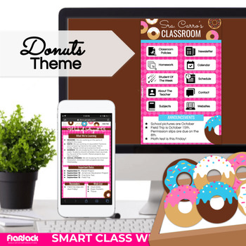 Preview of Donuts Parent Communication Google Slides Template | Smart Class App Website