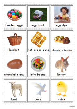 Easter Vocabulary Printable Pictures for Special Education and Autism