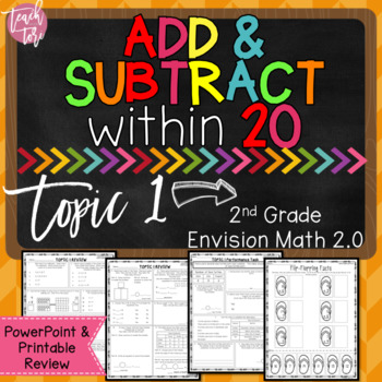 Preview of Envision Math 2.0 Topic 1 Review Add & Subtract to 20