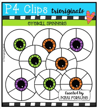 Preview of Eyeball Spinners (P4 Clips Trioriginals Digital Clip Art)
