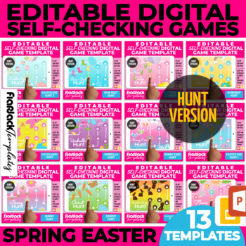 Preview of SPRING EASTER Google Slides PowerPoint HUNT Game Templates Bundle