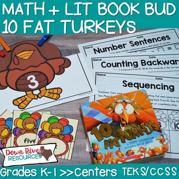 Preview of 10 Fat Turkeys Book Bud | Thanksgiving Activities | Turkey Activities