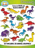 Rainbow Dinosaur Clipart {Zip-A-Dee-Doo-Dah Designs}