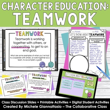 Preview of TEAMWORK Character Education & SEL Slides & Activities