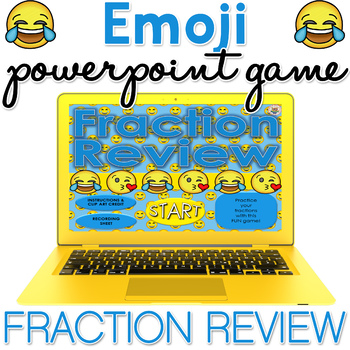 Preview of Emoji Fraction Review PowerPoint Game