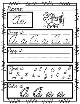 Worksheets for Cursive Handwriting Practice by ZippadeeZazz | TpT