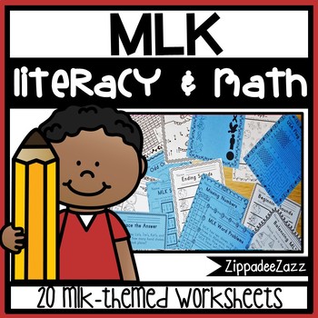 Preview of Worksheets for Martin Luther King ELA Literacy and Math Activities