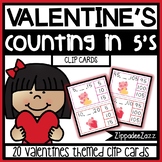 Valentine's Counting in 5's Clothespin Clip Cards