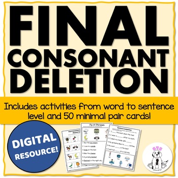 Preview of Final Consonant Deletion using Minimal Pairs