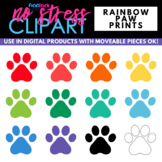 Rainbow Paw Prints Clip Art (Digital Use Ok!)