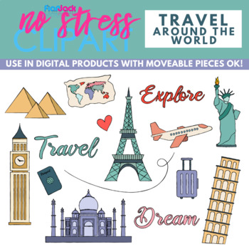 Preview of Travel Around the World Clip Art (Digital Use Ok!)
