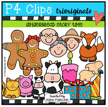 Preview of P4 STORY TIME Gingerbread (P4 Clips Trioriginals Digital Clip Art)