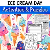 *50% OFF* Ice Cream Day Activities Word Search End of the 