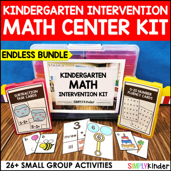 Preview of Kindergarten Math Centers for Intervention Kit, Center Small Group Activities