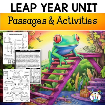 Preview of Leap Year 2024 Activities Puzzles Word Search Math Leap Day Writing Coloring