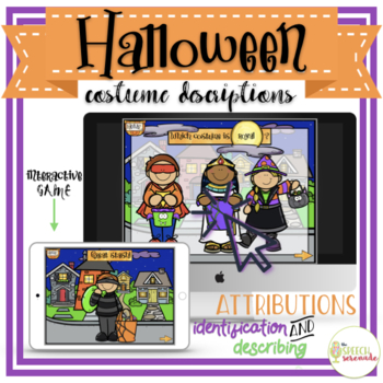 Preview of NO PRINT Halloween Costume Party Descriptions for Distance Learning