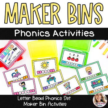 Preview of Maker Bins 35 Letter Bead Phonics Activity Centers Morning Bins