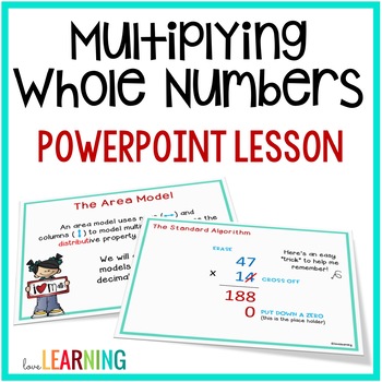 Preview of Multiplying Whole Numbers Slides Lesson - 2 by 2 Digit Multiplication