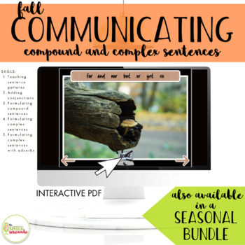 Preview of NO PRINT Fall Communicating Compound & Complex Sentences for Distance Learning