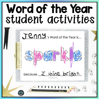 Preview of New Year Word of the Year Story Questions Activity Printable Special Education