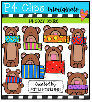 Preview of P4 COZY Bears (P4 Clips Trioriginals Digital Clip Art)
