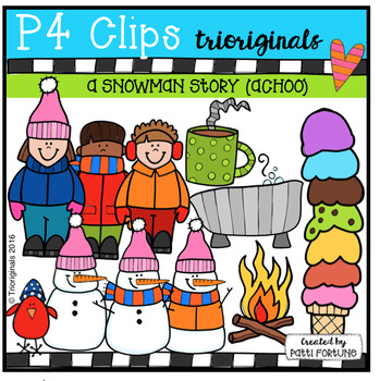 Preview of P4 STORY TIME (A Snowman Story ACHOO) P4 Clips Trioriginals