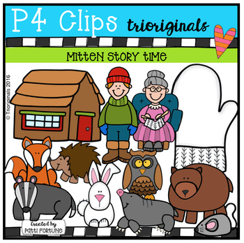 Preview of P4 STORY TIME (Mitten Story) P4 Clips Trioriginals Clip Art