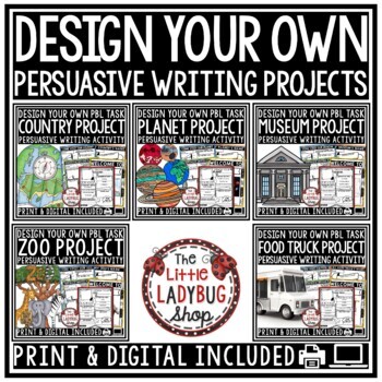 Preview of Persuasive Writing Task Design Create a Planet, Zoo Project Based Learning PBL