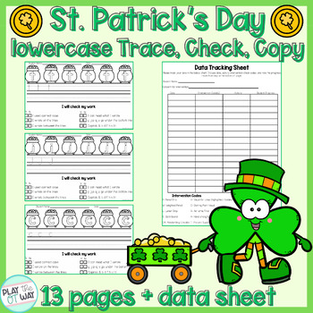 Preview of Print & Go Lower Case Letter Formation St. Patrick's Day OT Handwriting 
