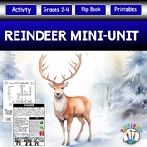Reindeer Activities Mini-Unit Reading Passages Math & Flip Book