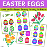 Easter Eggs Speech Therapy Activity Same or Different Sort