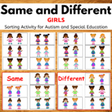 Same and Different Sorting Girls Autism Special Ed Speech 