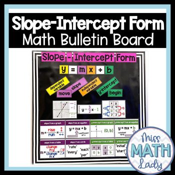 Preview of Slope Intercept Form Equation Posters and Math Bulletin Board
