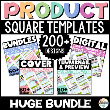 Preview of TPT Product Cover Thumbnail & Preview Templates BUNDLE Editable Canva Designs