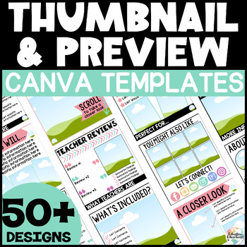 Preview of TPT Product Thumbnail & Preview Templates | Square Designs Editable in Canva