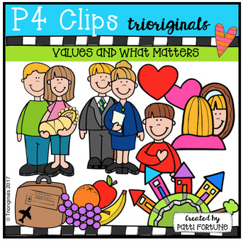 Preview of Values and What Matters (P4 Clips Trioriginals Clip Art)