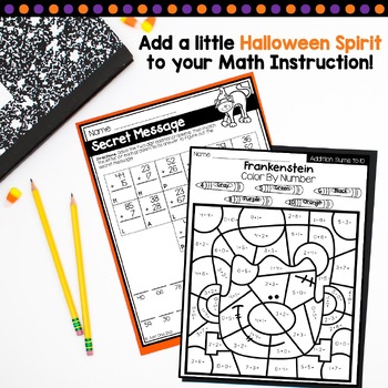 no prep halloween math worksheets for 2nd grade by just