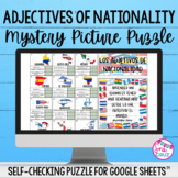 Spanish Adjectives of Nationality Mystery Picture Puzzle f