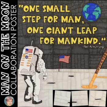 Preview of Apollo 11 Moon Landing Collaboration Poster | Fun Space Poster (NASA)